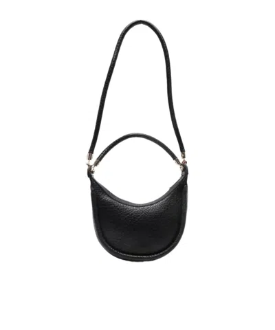 Msgm Leather Shoulder Bag In Black