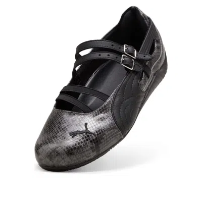 Puma Cool Dark Grey Speedcat Snake Print Ballet Flats-like Sneakers In Black