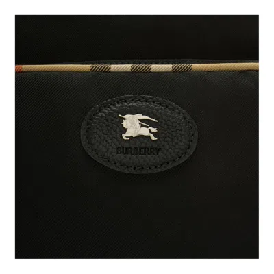 Burberry Check-trim Backpack In Black