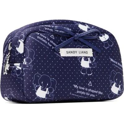 Sandy Liang Navy Smol Pouch In Multi