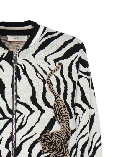 Akep Zebra-pattern Jacket In Black