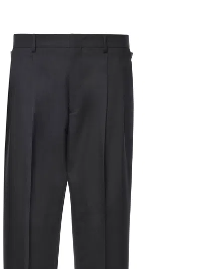 Beable Wool Blend Mat Trousers In Black