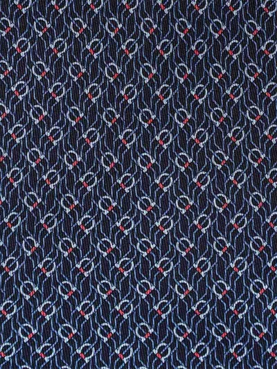 Ferragamo Printed Silk Tie In Blue