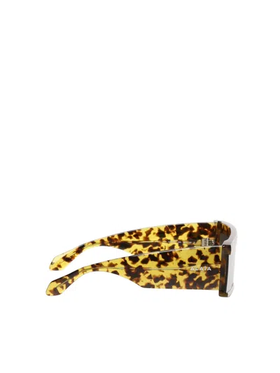 Alaïa Rectangular Mask Sunglasses Tortoiseshell Pattern Frame In Green