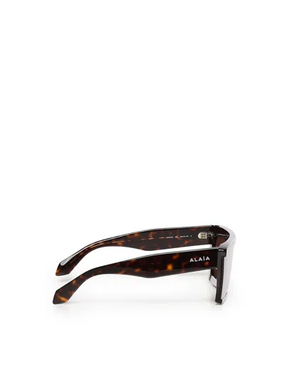 Alaïa Rectangular Acetate Sunglasses In Brown