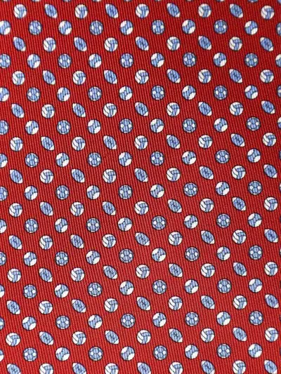 Ferragamo Printed Silk Tie In Red