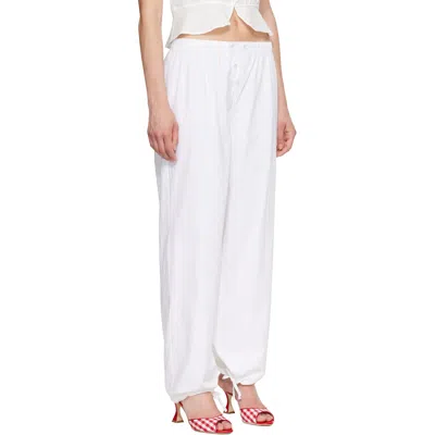 Fruity Booty White Poplin Trousers In White