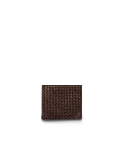 Prada Leather Wallet In Brown
