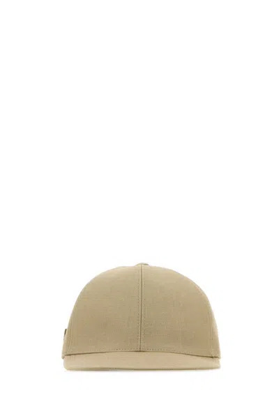Prada Beige Sand Solid Baseball Hat In Neutral