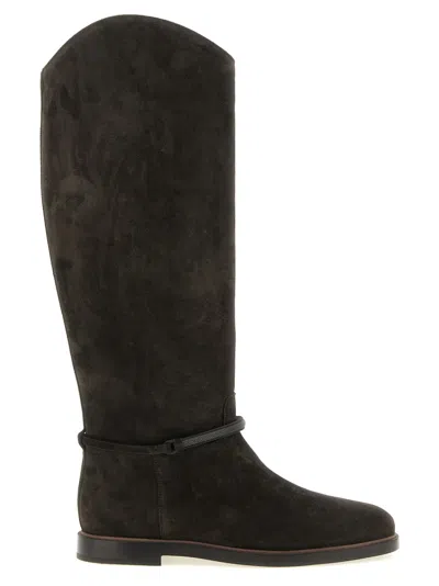 Brunello Cucinelli Black Solid Boots In Black