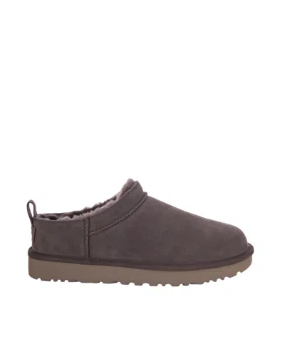 Ugg Classic Shearling-lined Suede Slip-on Flats In Brown