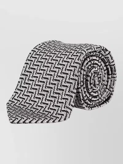 Tom Ford Silk Tie Chevron Pattern Pointed Tip In Purple