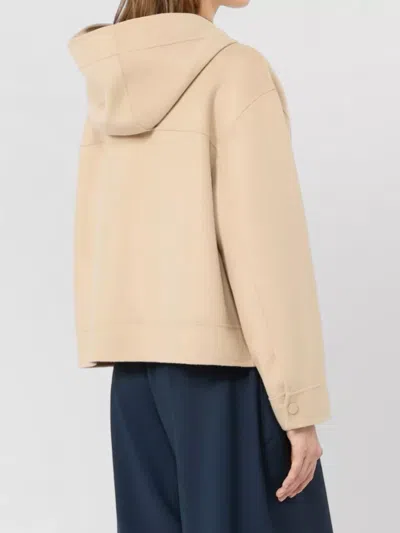 Weekend Max Mara Hooded Coat Long Sleeves Front Pockets In Multi