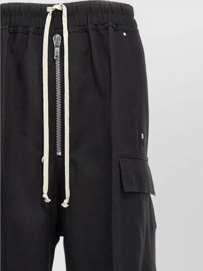 Rick Owens Womens Black Cargobelas Wide-leg Satin Trousers In Black