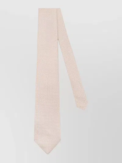 Tom Ford Silk Slim Tie Micro Pattern Design In Neutral