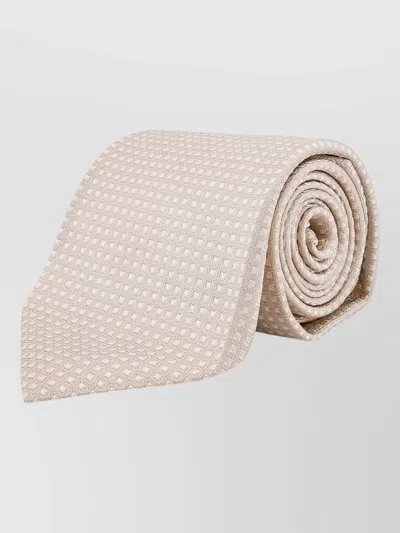 Tom Ford Silk Slim Tie Micro Pattern Design In Neutral