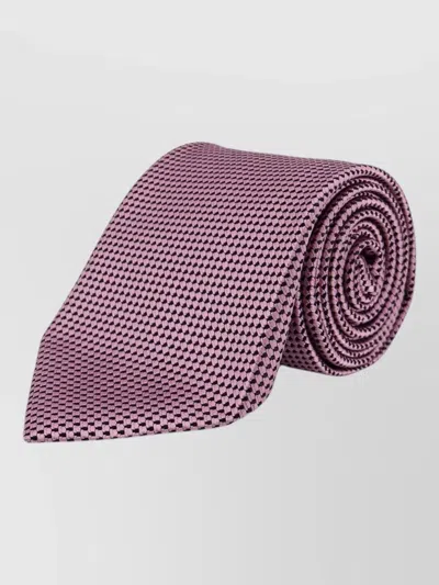 Tom Ford Slim Silk Tie Micro Pattern Texture In Purple