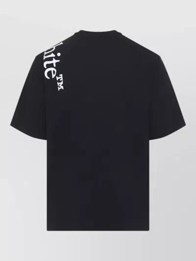 Off-white Off White Vertical Bookish Skate Cotton T-shirt In Black
