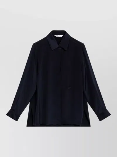 Max Mara Collared Jacket Long Sleeves Buttoned Cuffs In Black