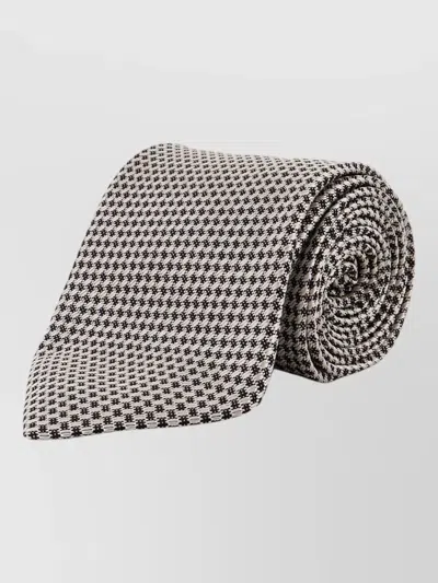 Tom Ford Silk Tie Pointed Tip Houndstooth Micro Pattern In Multi