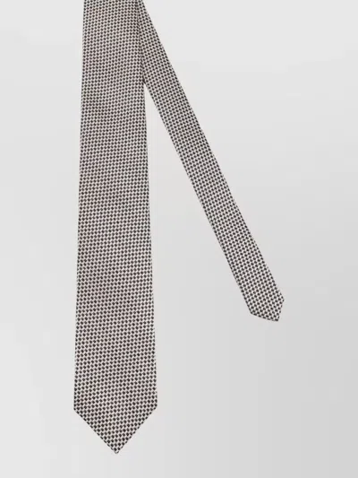Tom Ford Silk Tie Pointed Tip Houndstooth Micro Pattern In Multi