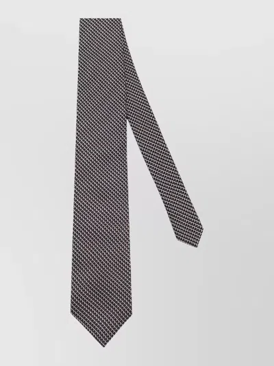 Tom Ford Micro Pattern Silk Tie Straight Shape In Black