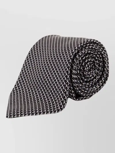 Tom Ford Micro Pattern Silk Tie Straight Shape In Black