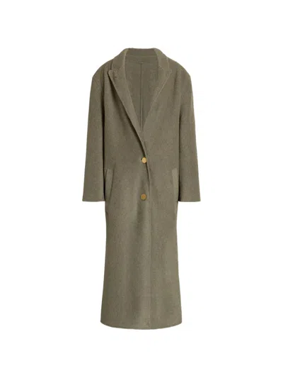 Alberta Ferretti Alberta Ferreti Grey Wool Silk Single Breasted Coat In Gray