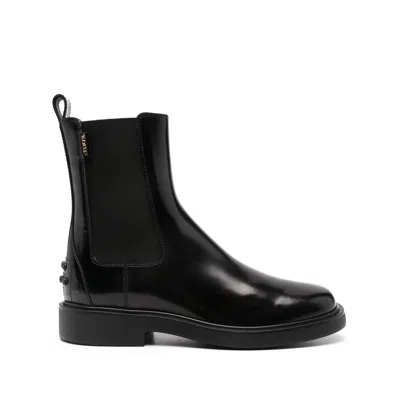 Tod's 20mm Brushed Leather Ankle Boots In Burgundy