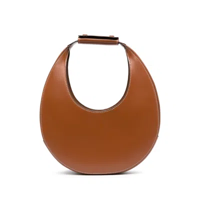 Staud Neutrals Moon Crescent-shaped Leather Shoulder Bag In Brown