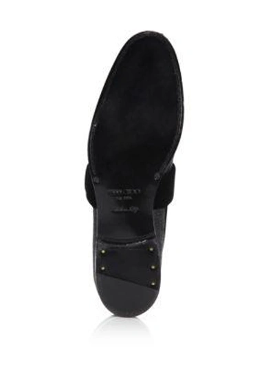 Shop Jimmy Choo Glitter & Velvet Formal Slip-on Loafers In Black