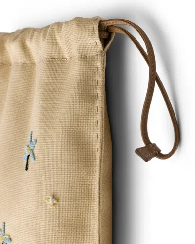 Prada Wish Pouch Aus Besticktem Canvas In Blue