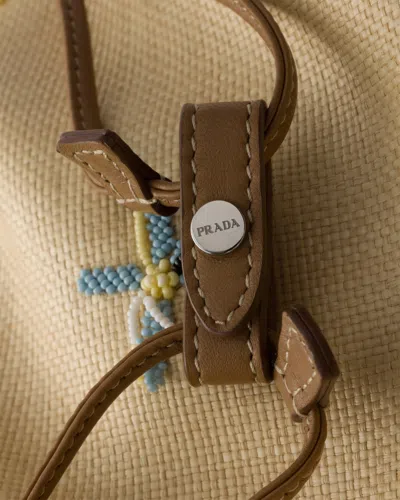 Prada Wish Pouch Aus Besticktem Canvas In Blue