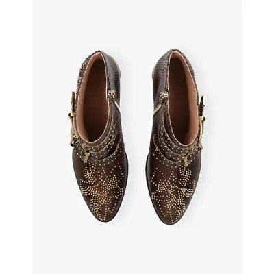 Chloé Womens Chloe Susan Python-effect Leather Boots In Multi