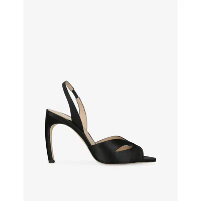 Victoria Beckham Satin Harlow Mask Slingback Heels 100 In Black