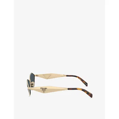 Prada Geometric-frame Sunglasses In Gold