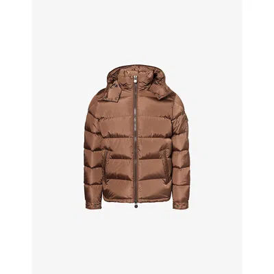 Moncler Maya Matte Short Down Jacket In Brown