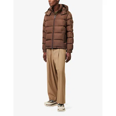 Moncler Maya Matte Short Down Jacket In Brown