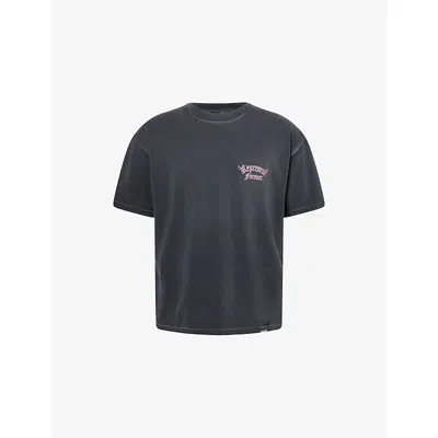 Represent T-shirt Duality Tee With Round Neck And Short Sleeves In Black Cotton Unisex In Black
