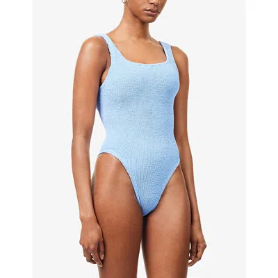 Hunza G Crinkle One-piece Swimsuit In Burgundy