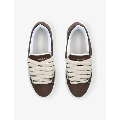 Numeris Mens  Eclipse Leather Trainers In Brown