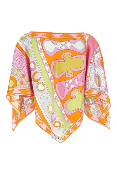 Pucci Solei-print Silk-twill Kaftan In Multi