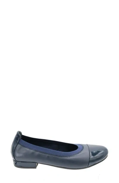 David Tate Nicole Cap Toe Flat In Blue