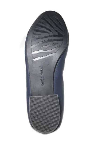 David Tate Nicole Cap Toe Flat In Blue