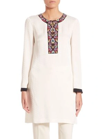 Shop Etro Embroidered Caftan In White