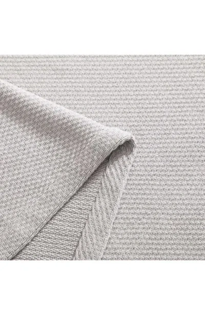 Tommy Hilfiger Cotton Pique Solid Blanket In Gray