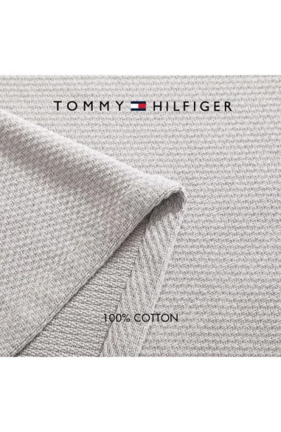 Tommy Hilfiger Cotton Pique Solid Blanket In Gray