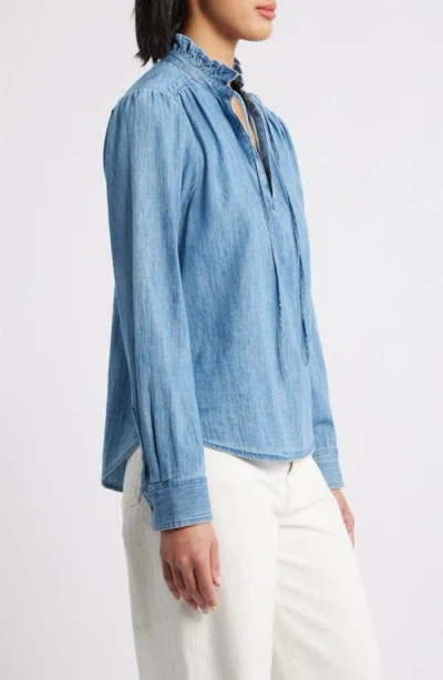 Caslon ® Ruffle Chambray Top In Multi