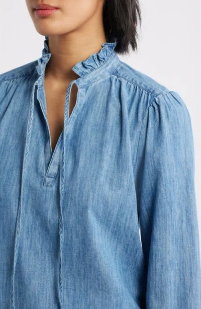 Caslon ® Ruffle Chambray Top In Multi
