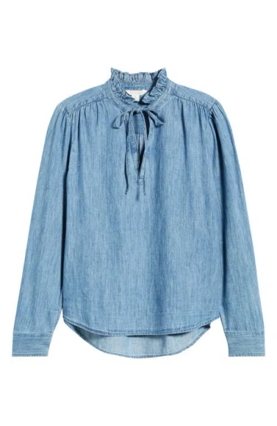 Caslon ® Ruffle Chambray Top In Multi